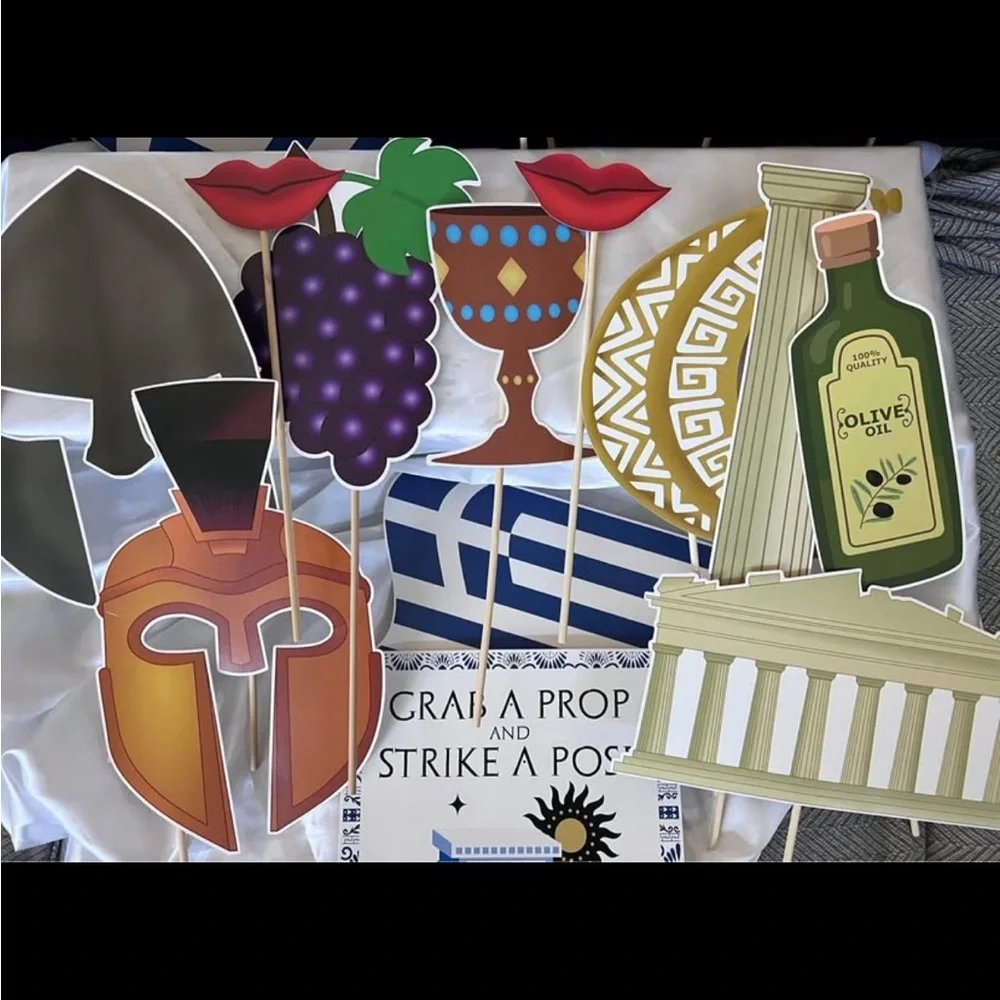 Greek Themed Photo Booth Props for Party Fun